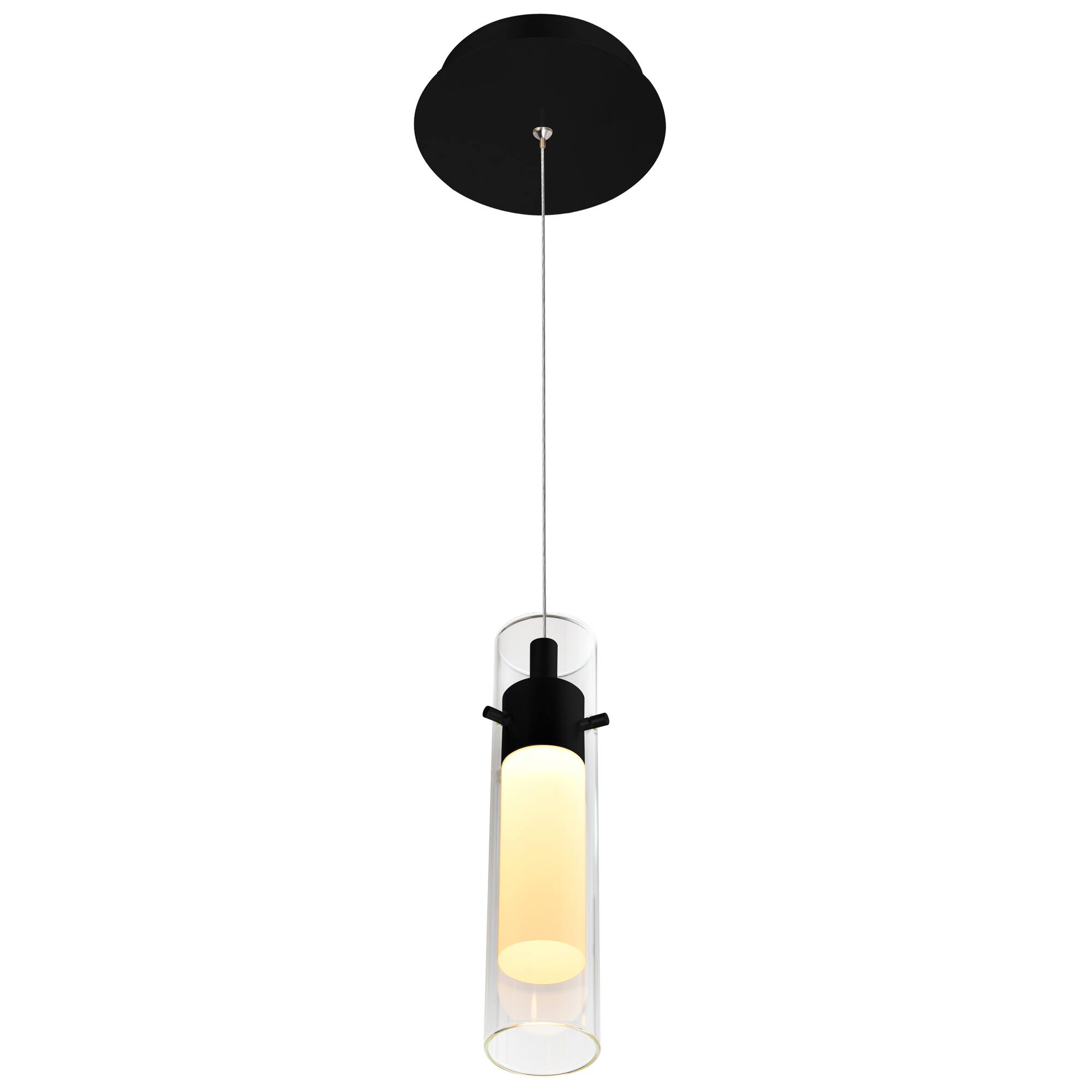Angle. CWI Lighting - Olinda LED Integrated Black Mini Pendant - Black.