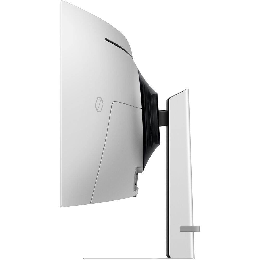 Angle. Samsung - 49" Odyssey G9 Dual QD-OLED G91SD Curved Ultrawide Gaming Monitor LS49DG910SNXZA + 26 Month Extended Warranty Package - Silver.