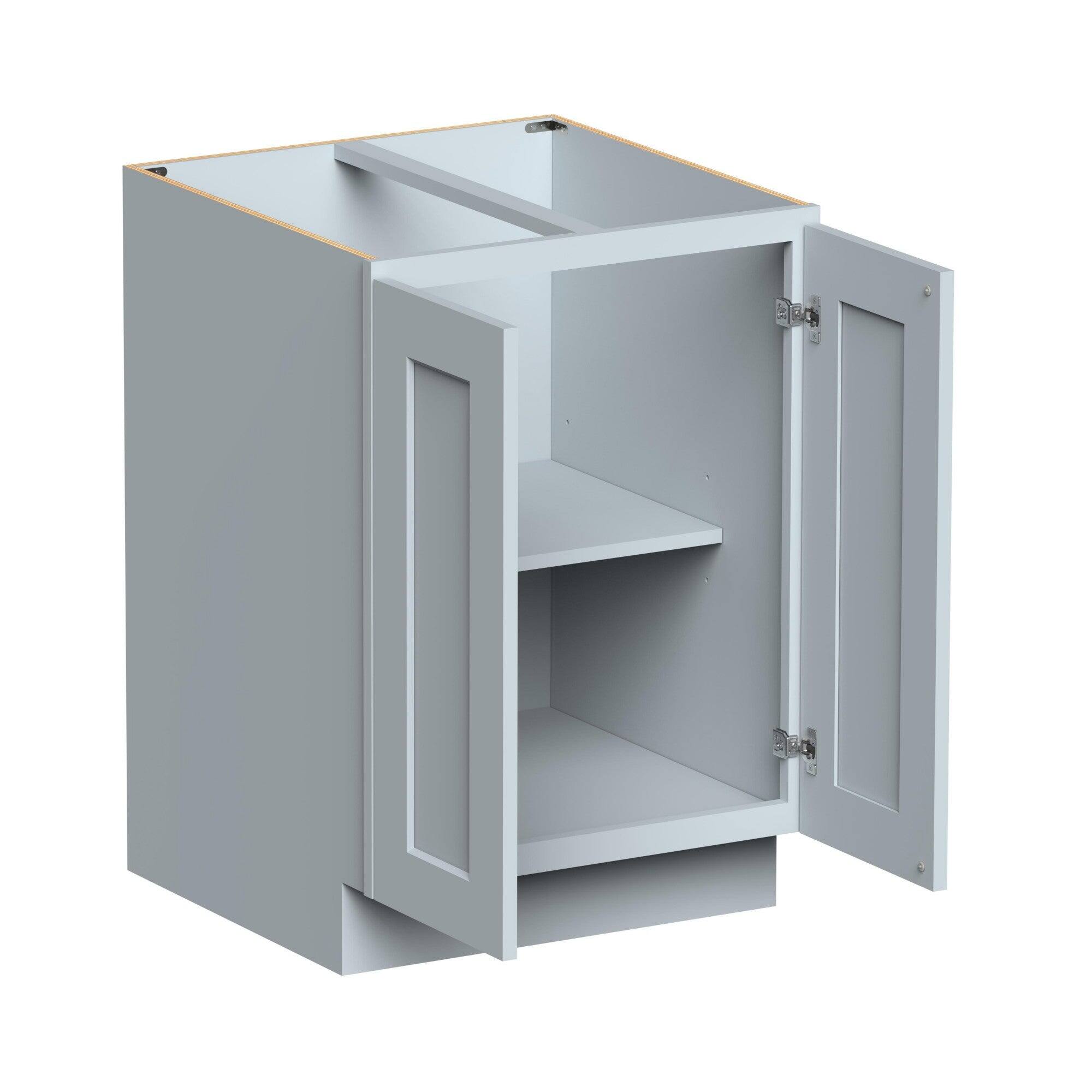 Alt View 2. Boyel Living - 24in.W DOVE GREY FULL HEIGHT DOOR BASE CABINET Fully assembled Cabinet With Two HDF Doors - Gray.