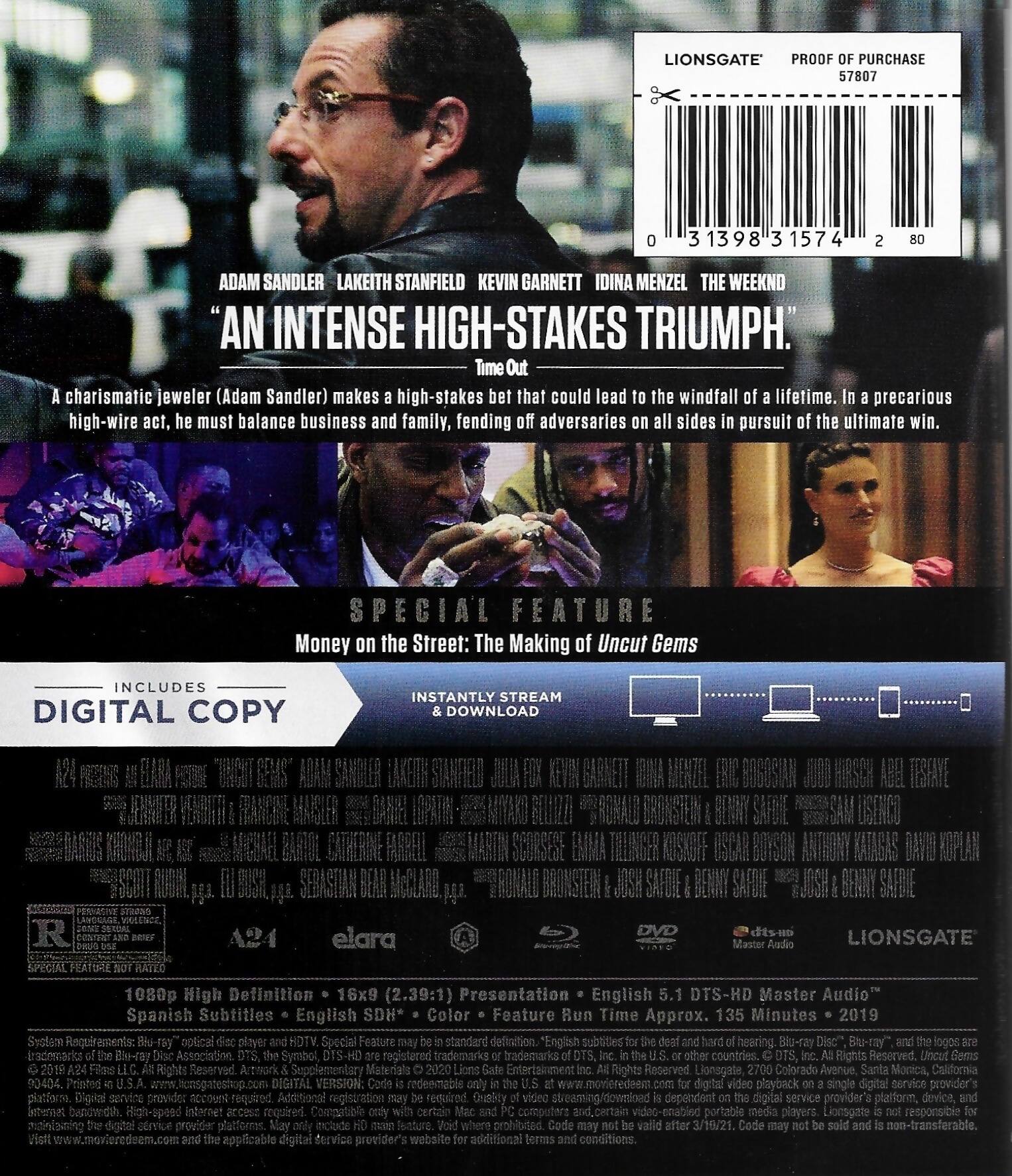 Alt View 1. Uncut Gems   - BLU-RAY.