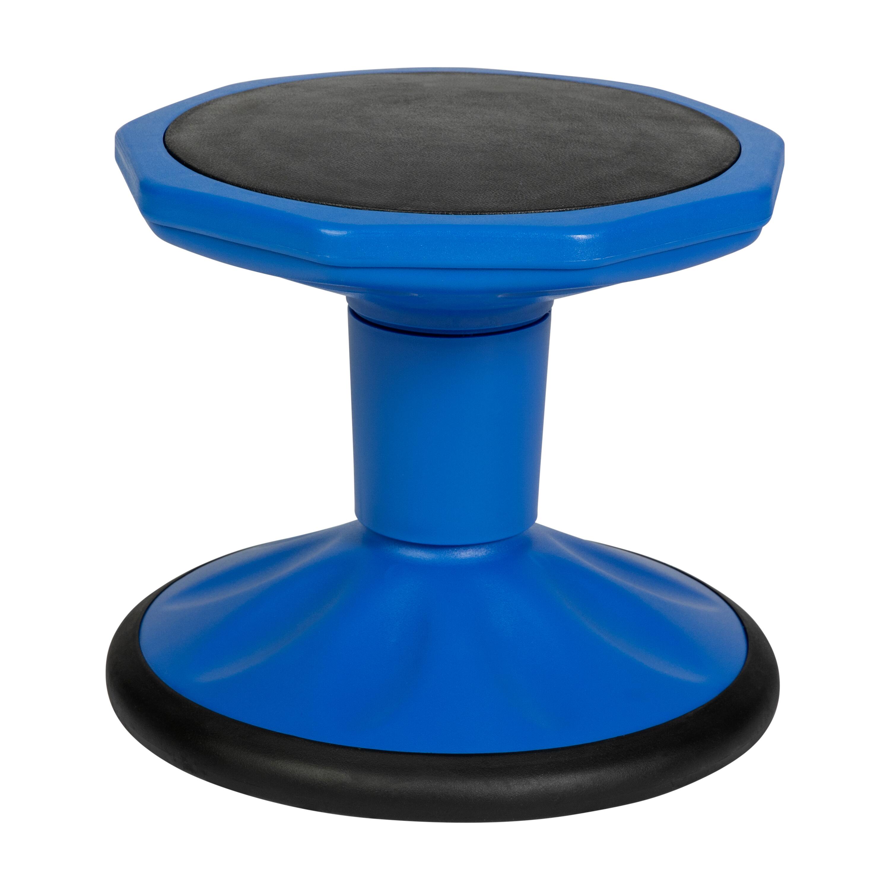 Left. Flash Furniture - Lucas Fixed Height Kids Flexible Active Stool for Classroom and Home with Non-Skid Bottom in Blue, 12" Seat Height - Blue.