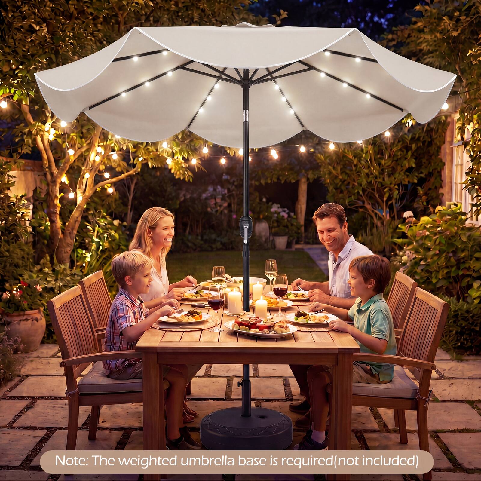 Note: The weighted umbrella base is required (not included)