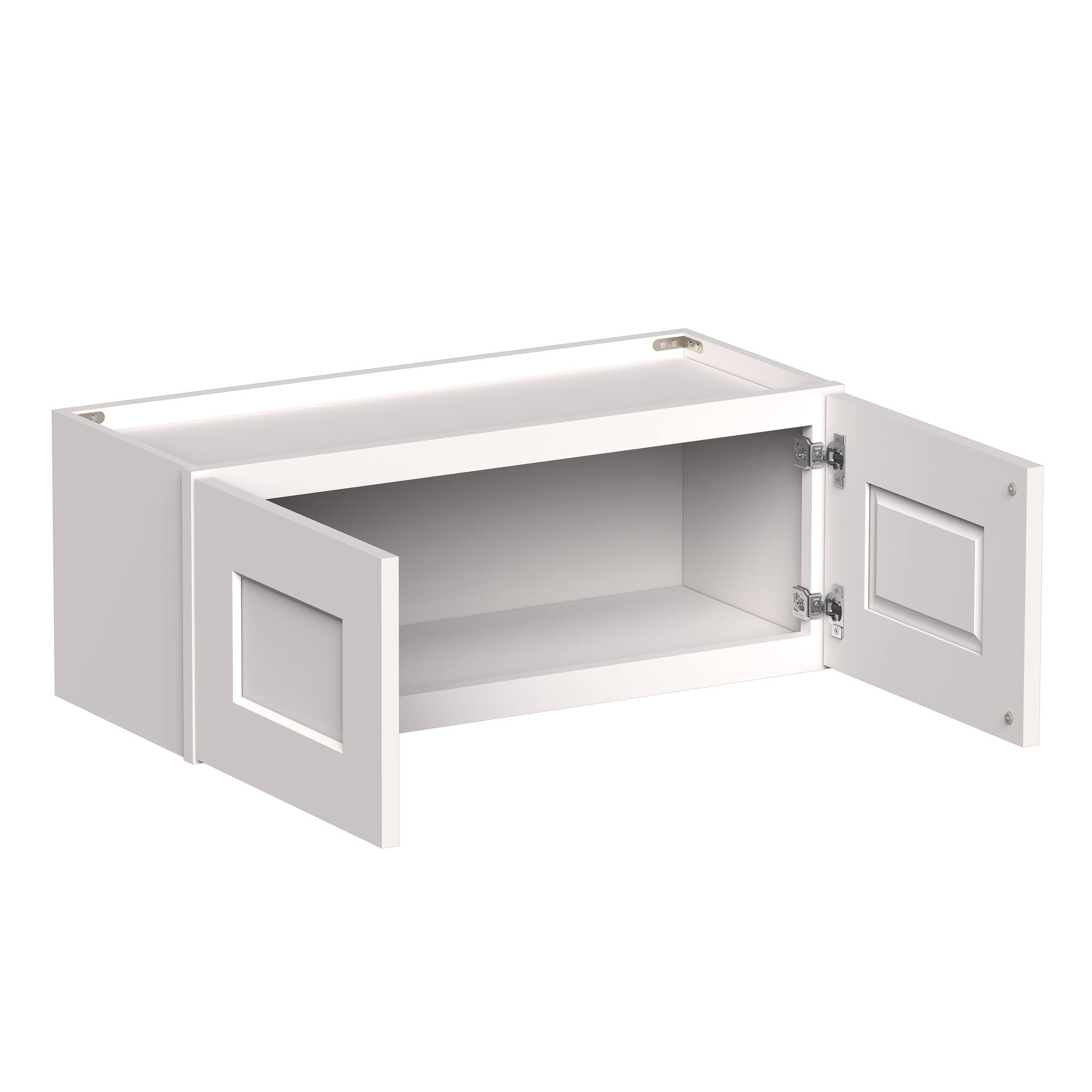 Angle. Boyel Living - 30-in W x 12-in H x 12-in D Shaker RTA Kitchen Wall Cabinet with Soft-Close - White Shaker.
