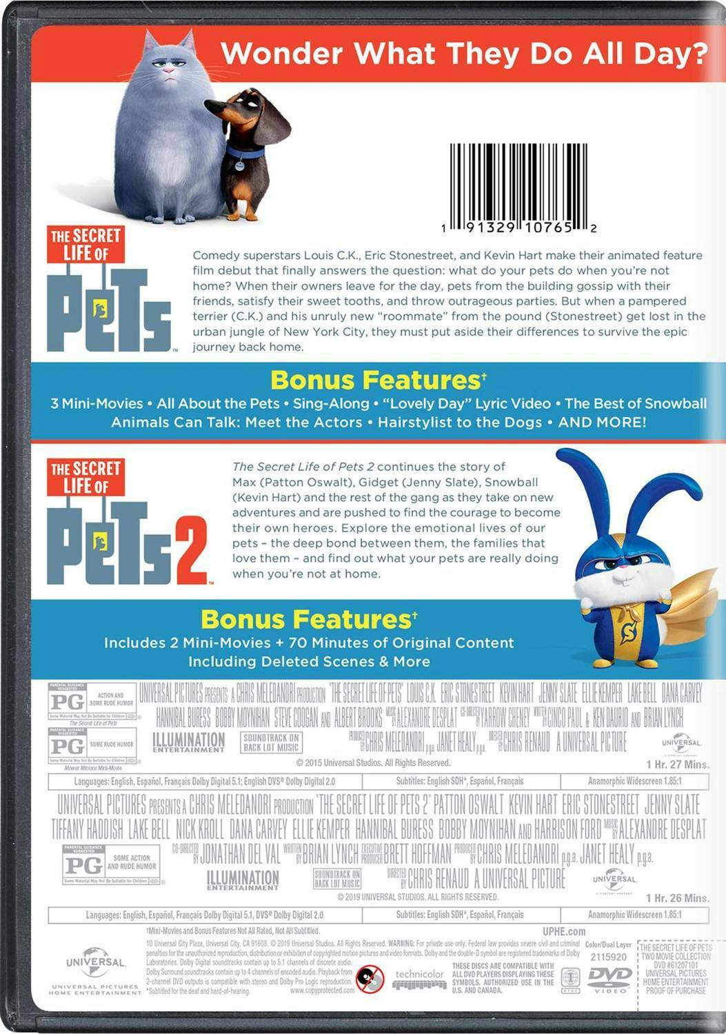Back. The Secret Life of Pets 1 & 2 (DVD Double Feature) [DVD].