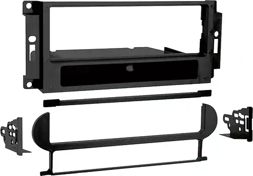 Front. Metra - Dash Kit for Select 2004-2010 Jeep Dodge Chrysler DIN - Black.