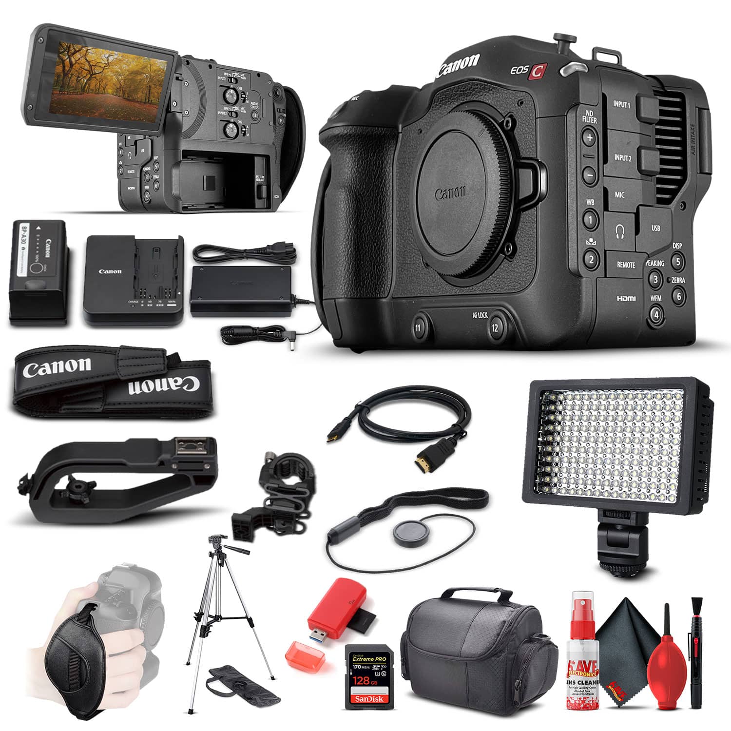 Canon - EOS C70 Cinema Camera + 128GB Card+ Case + More: Advanced Bundle