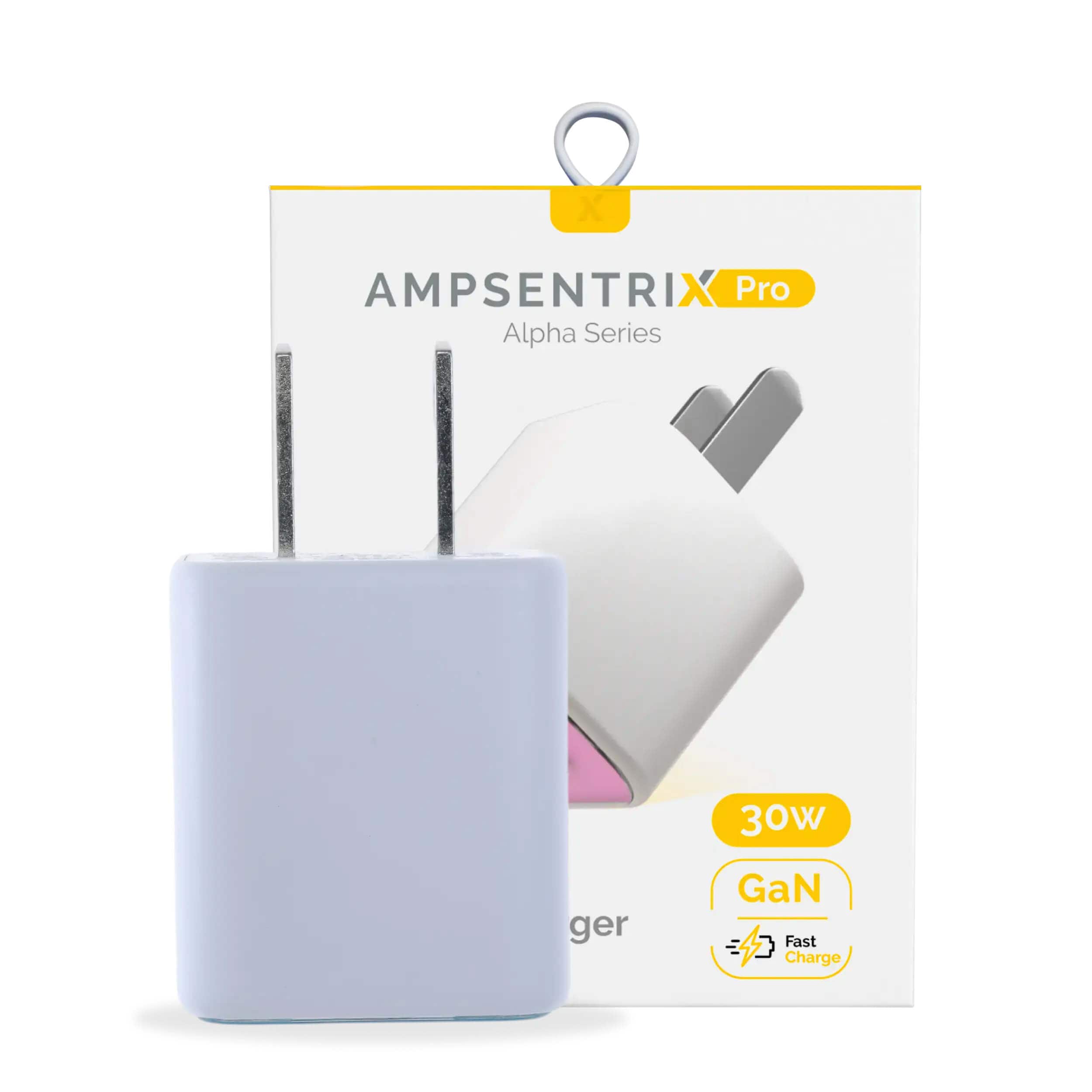 Ampsentrix - 30W 2-in-1 USB-C / USB-A GaN Wall Power Adapter Charger - Pink - Pink price history on PriceWatchPro