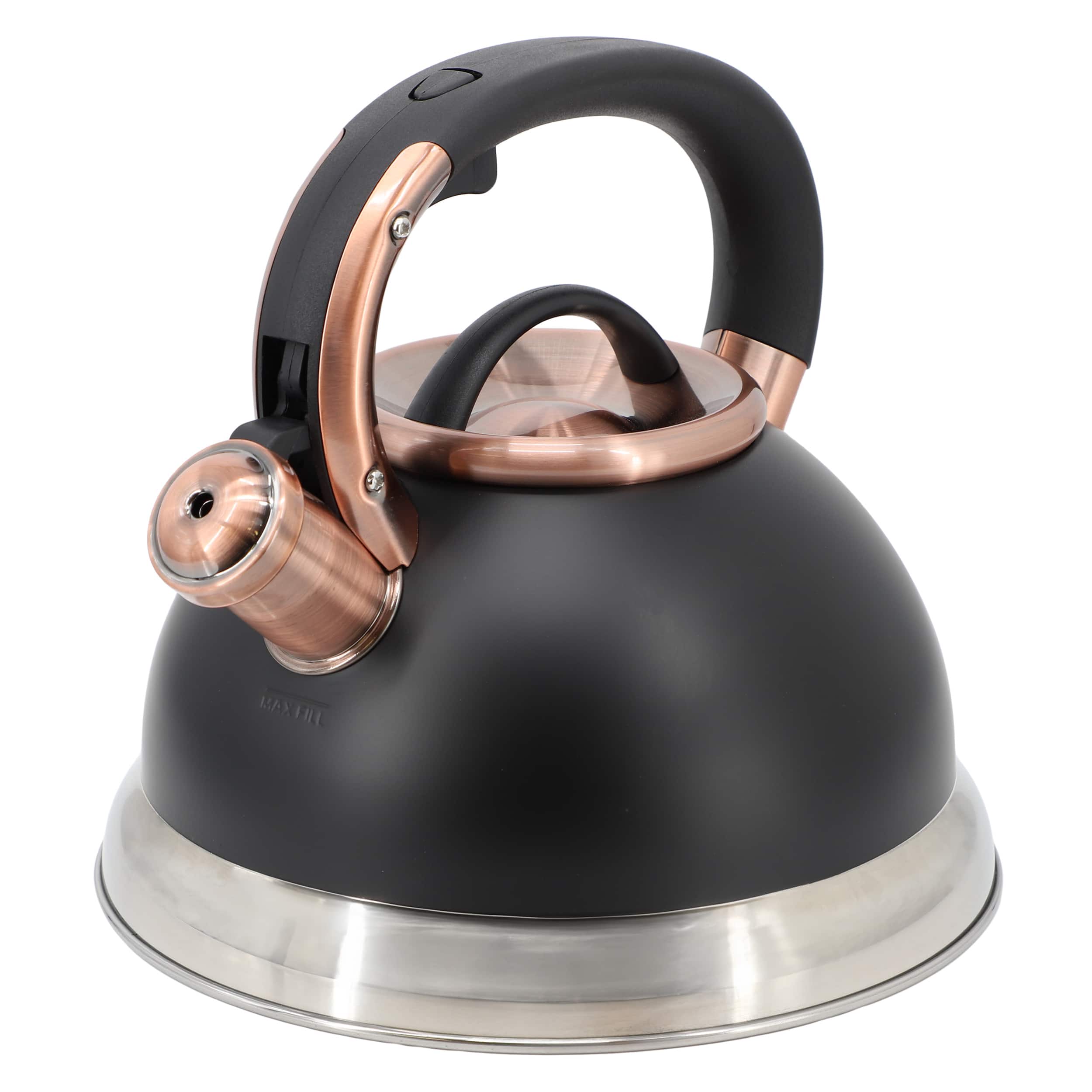Mr. Coffee - Flintshire 2.2 Quart Stainless Steel Whistling Tea Kettle - Black