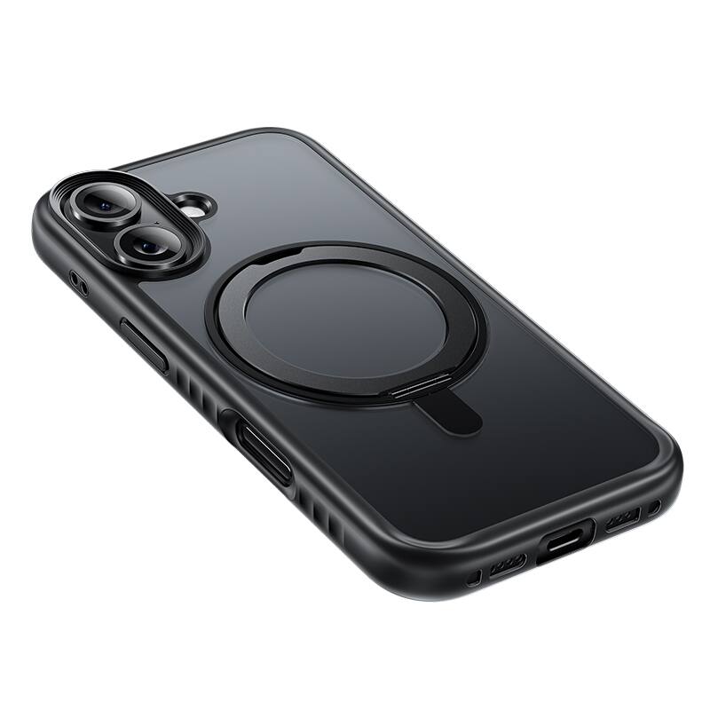 Back. hoco. - AS1 MagSafe Case with 360° Rotating Stand for Apple iPhone 17 - Black.