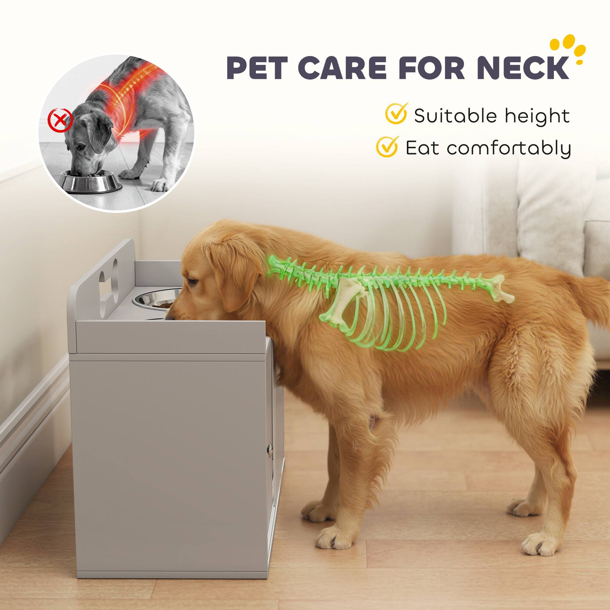 PET CARE FOR NECK

- Suitable height
- Eat comfortably