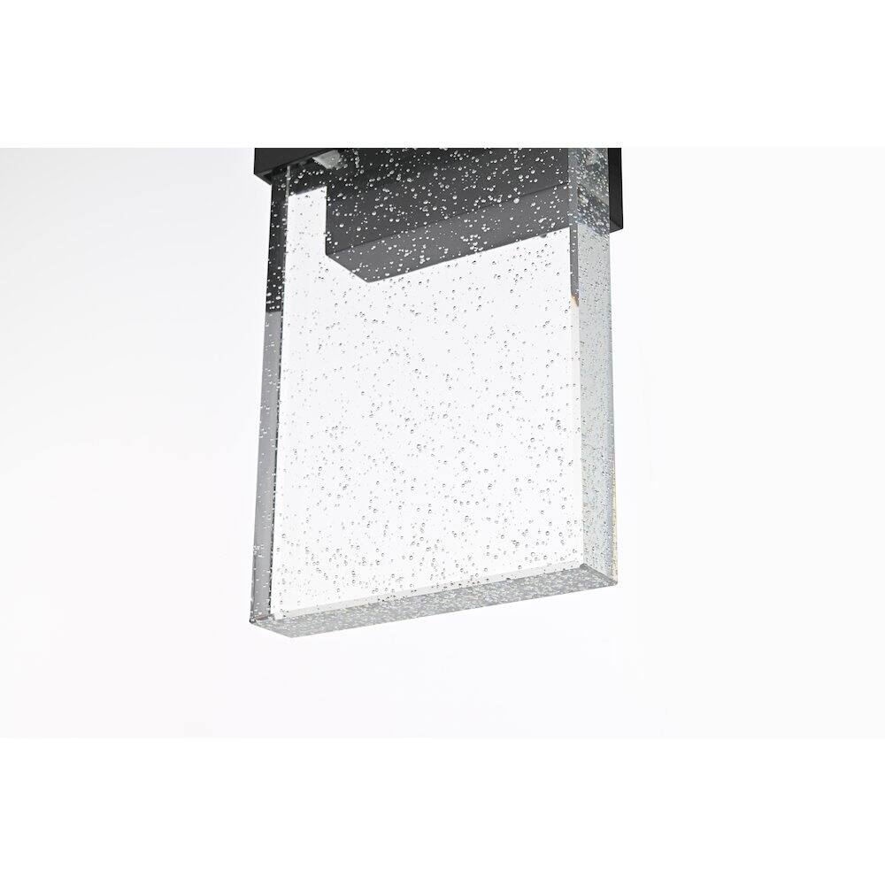 Alt View 1. Elegant Lighting - Ronin 11 inch LED Outdoor Wall sconce in Black - Black And Clear.