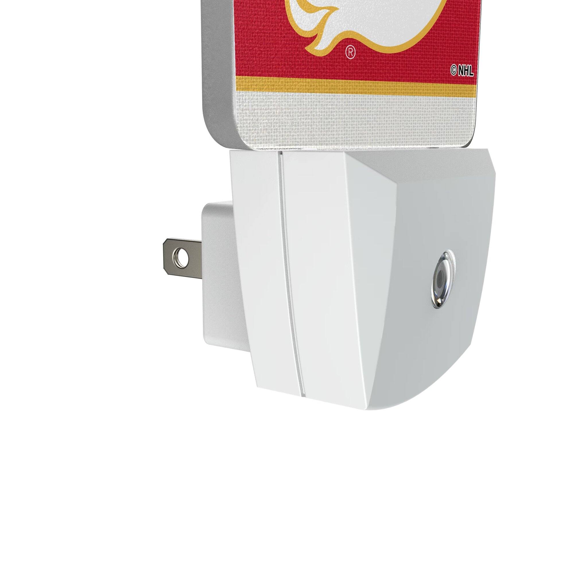 Alt View 2. Keyscaper - Calgary Flames Stripe Design Nightlight 2-Pack - Multicolor.