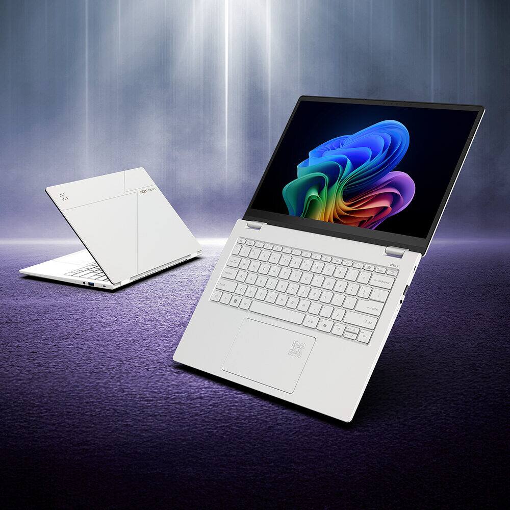 Left. Acer - Swift Edge 14 AI Copilot+ PC 14" Laptop Intel Core Ultra 7 256V (2880x1800) 120Hz 16GB RAM 1TB SSD|  SFE14-51T-76TA - White.