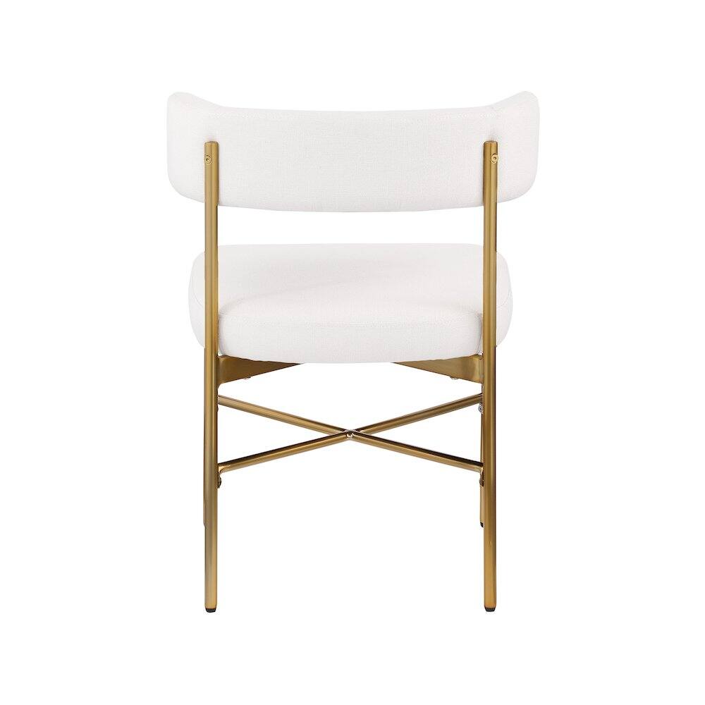 Alt View 1. Meridian Furniture - Rivage Cream Durable Linen Textured Fabric Dining Chair, Set of 2 - Beige.