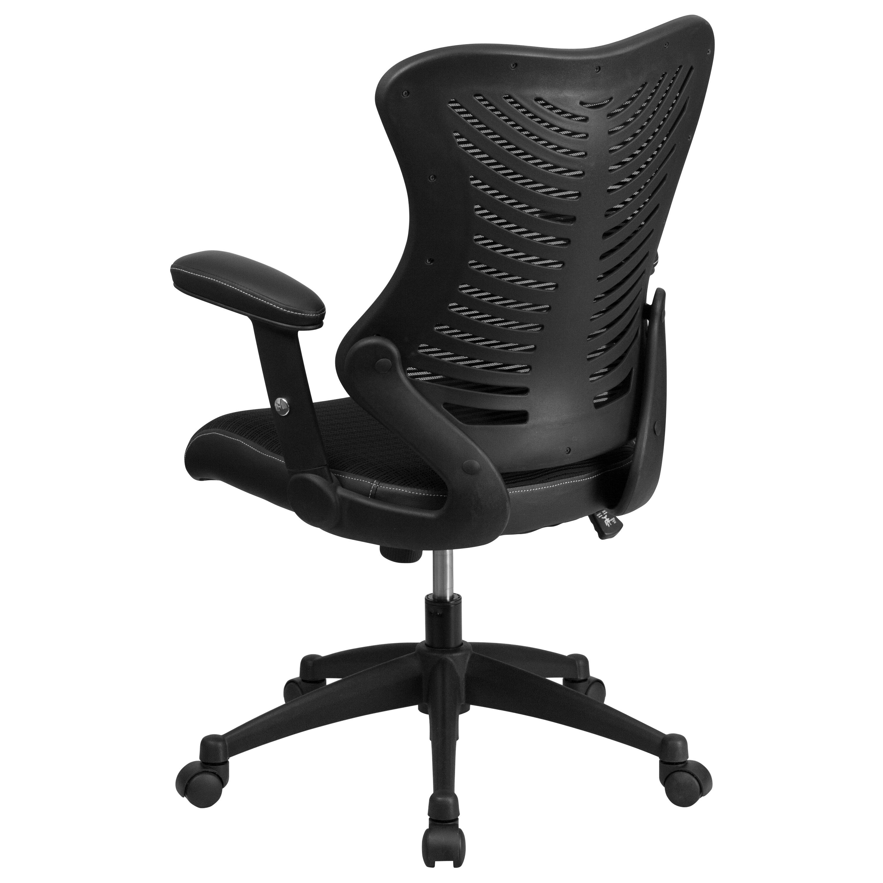 Alt View 5. Emma + Oliver - High Back Designer Mesh Executive Ergonomic Office Chair w/ Adjustable Arms - Black Mesh.