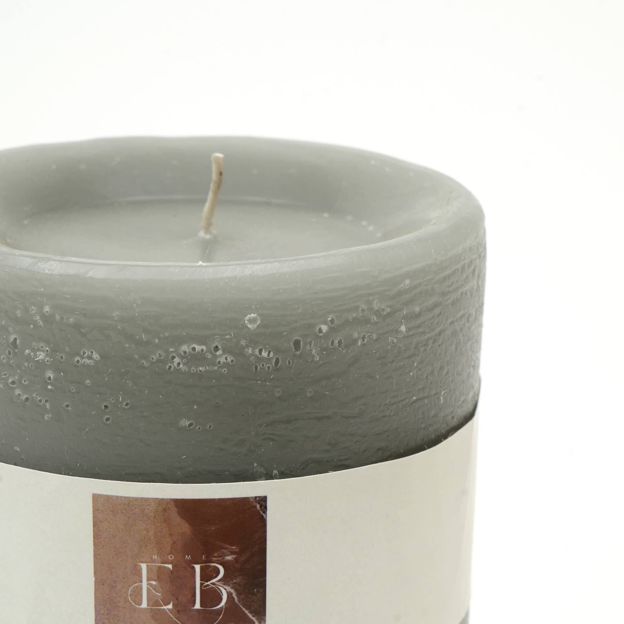 Alt View 1. TinyHomie - Goblet Grey Pillar Candle 4x6 Elegant Home Décor.