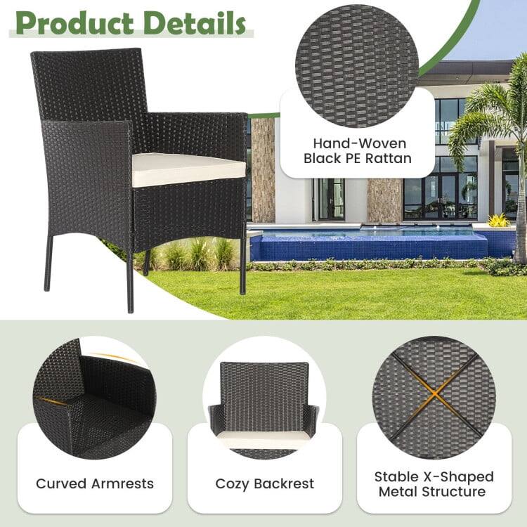 Product Details

- Hand-Woven Black PE Rattan
- Curved Armrests
- Cozy Backrest
- Stable X-Shaped Metal Structure