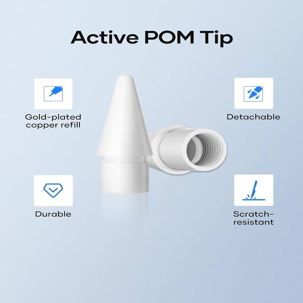 Active POM Tip

- Gold-plated copper refill
- Detachable
- Durable
- Scratch-resistant