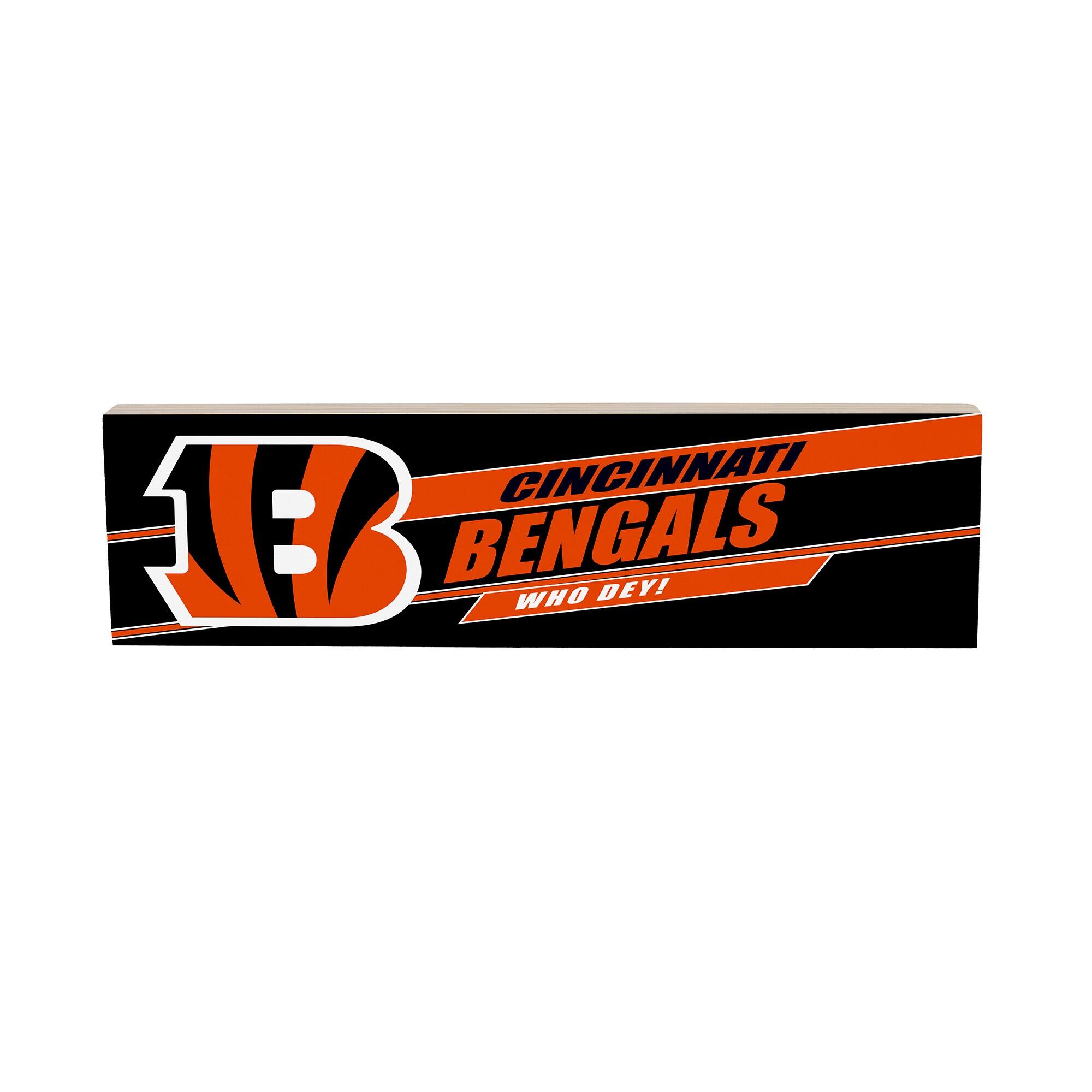 Cincinnati Bengals 5" x 18" Shadow Logo Wood Mantle Sign