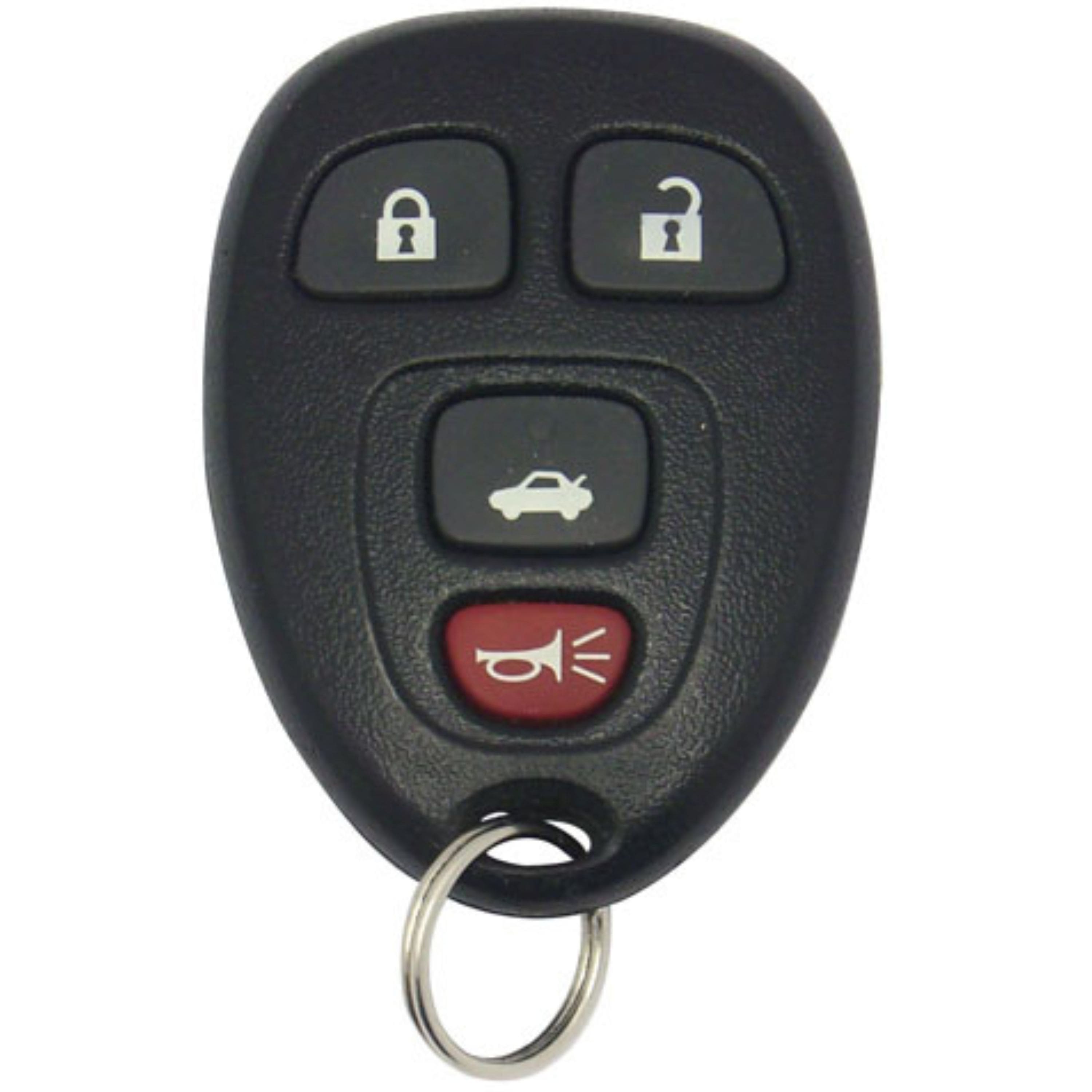 Front. Car Keys Express - GM Keyless Entry Remote - 4 Buttons (Lock, Unlock, Trunk, and Panic) - Black.