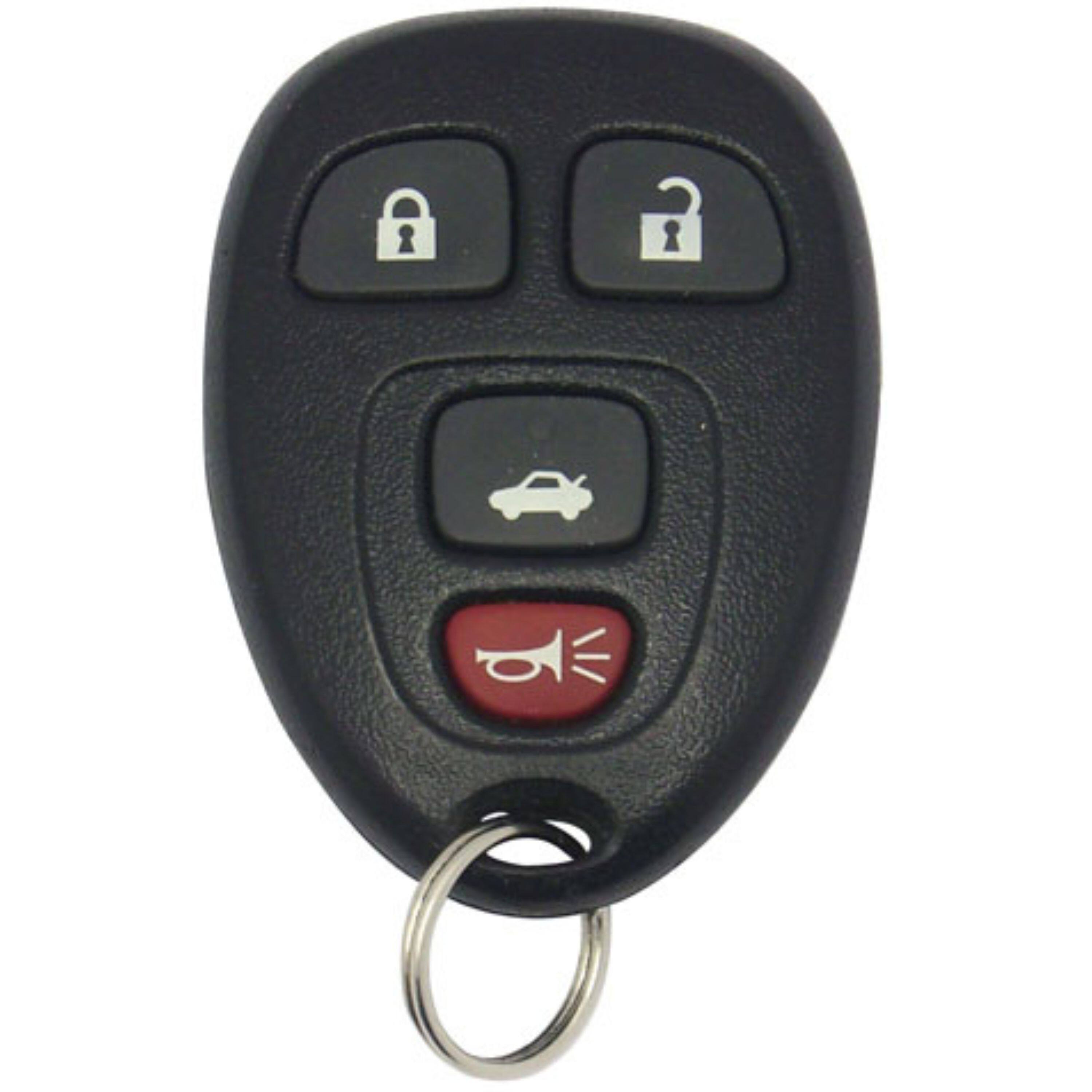 Front. Car Keys Express - GM Keyless Entry Remote - 4 Buttons (Lock, Unlock, Trunk, and Panic) - Black.