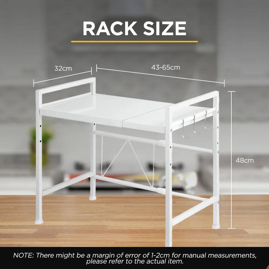 RACK SIZE  
32cm 43-65cm 48cm  

NOTE: There might be a margin of error of 1-2cm for manual measurements, please refer to the actual item.