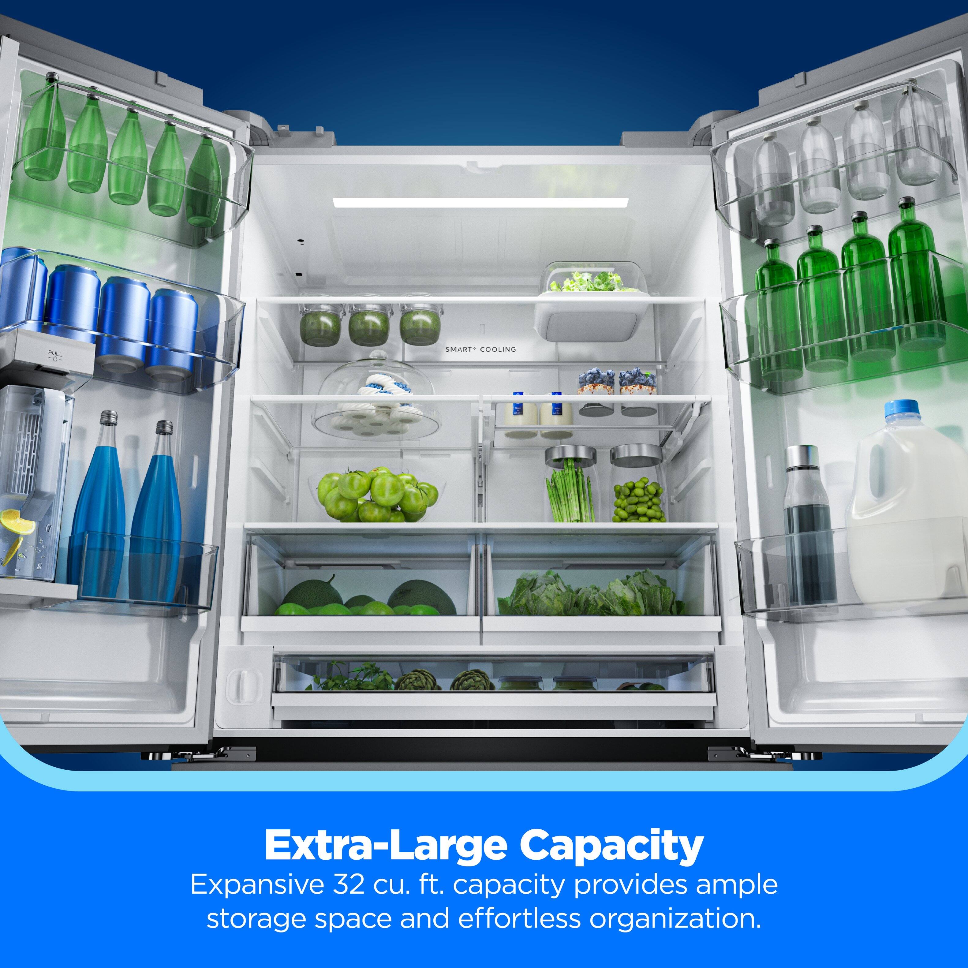 Extra-Large Capacity  
Expansive 32 cu. ft. capacity provides ample storage space and effortless organization.