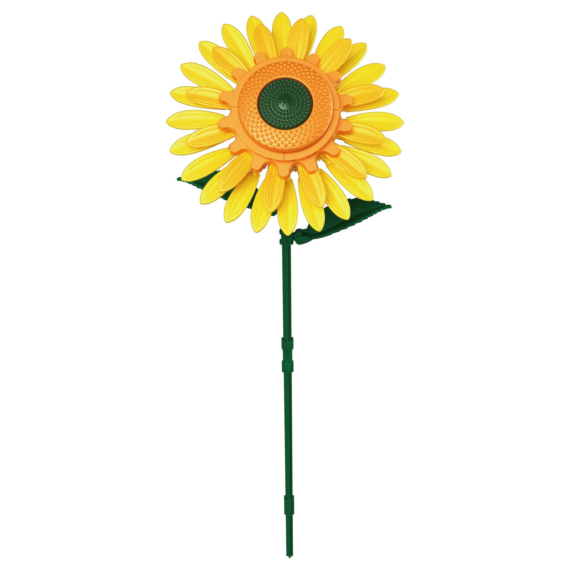 Left. Contixo - BK11 Sunflower Bouquet Building Set, 415-Piece Floral Brick Kit with Adjustable Stems for Kids & Adults Ages 8+ - Yellow.