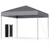 Front. Costway - Costway 10 X 10 FT Pop up Canopy Tent with Portable Carrying Bag, 8 Stakes, 4 Wind Ropes - Gray.
