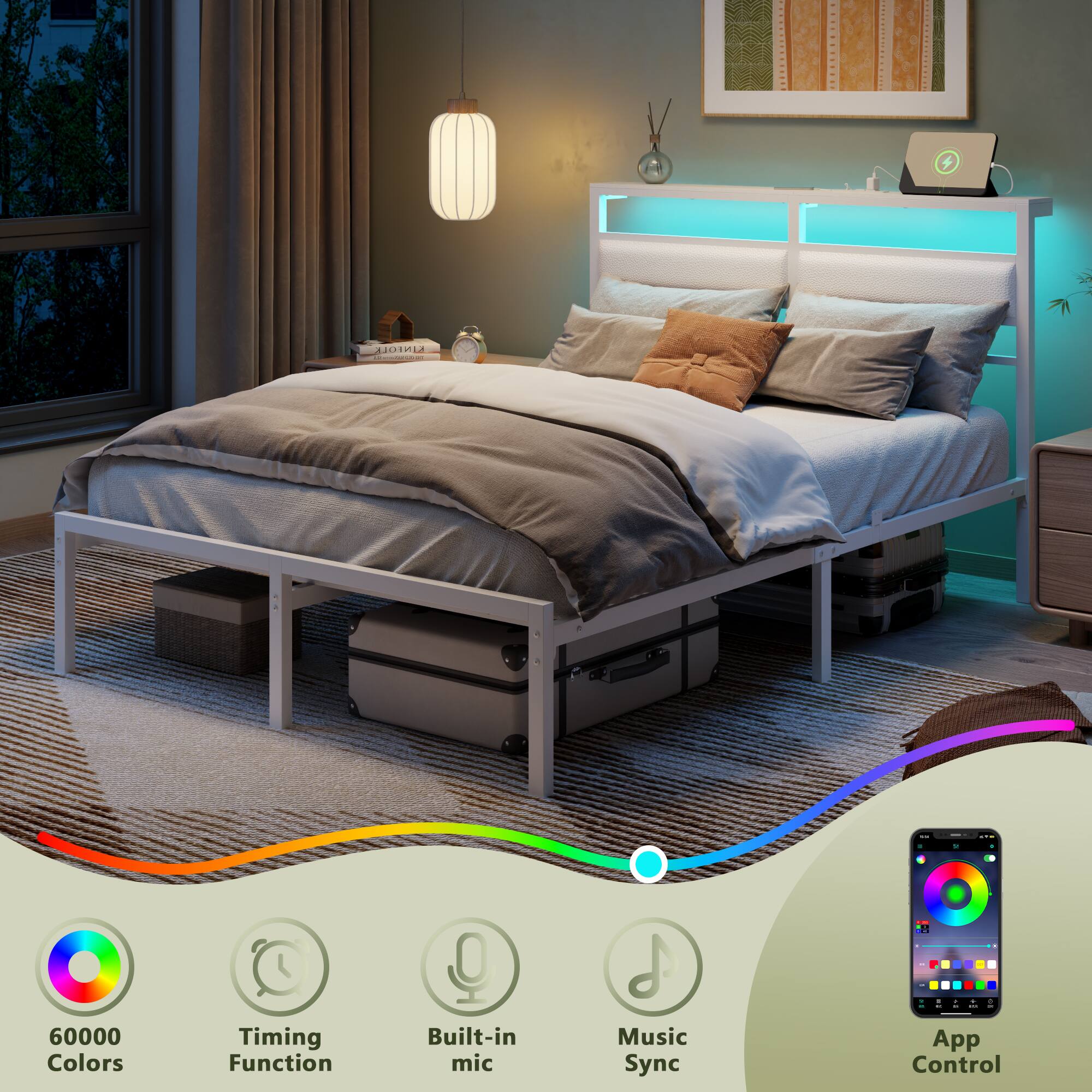 60000 Colors  
Timing Function  
Built-in mic  
Music Sync  
App Control