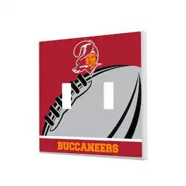 Keyscaper - Tampa Bay Buccaneers Passtime Design Double Toggle Lightswitch Plate - Multicolor