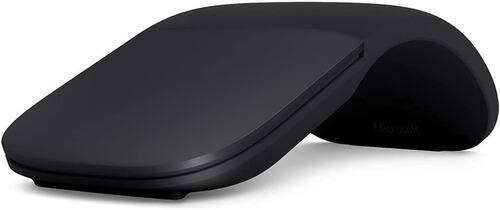 Front. Microsoft - Microsoft FHD-00001 Arc Touch 2-Button Optical Mouse - Black - Bluetrack Sensor - Black.