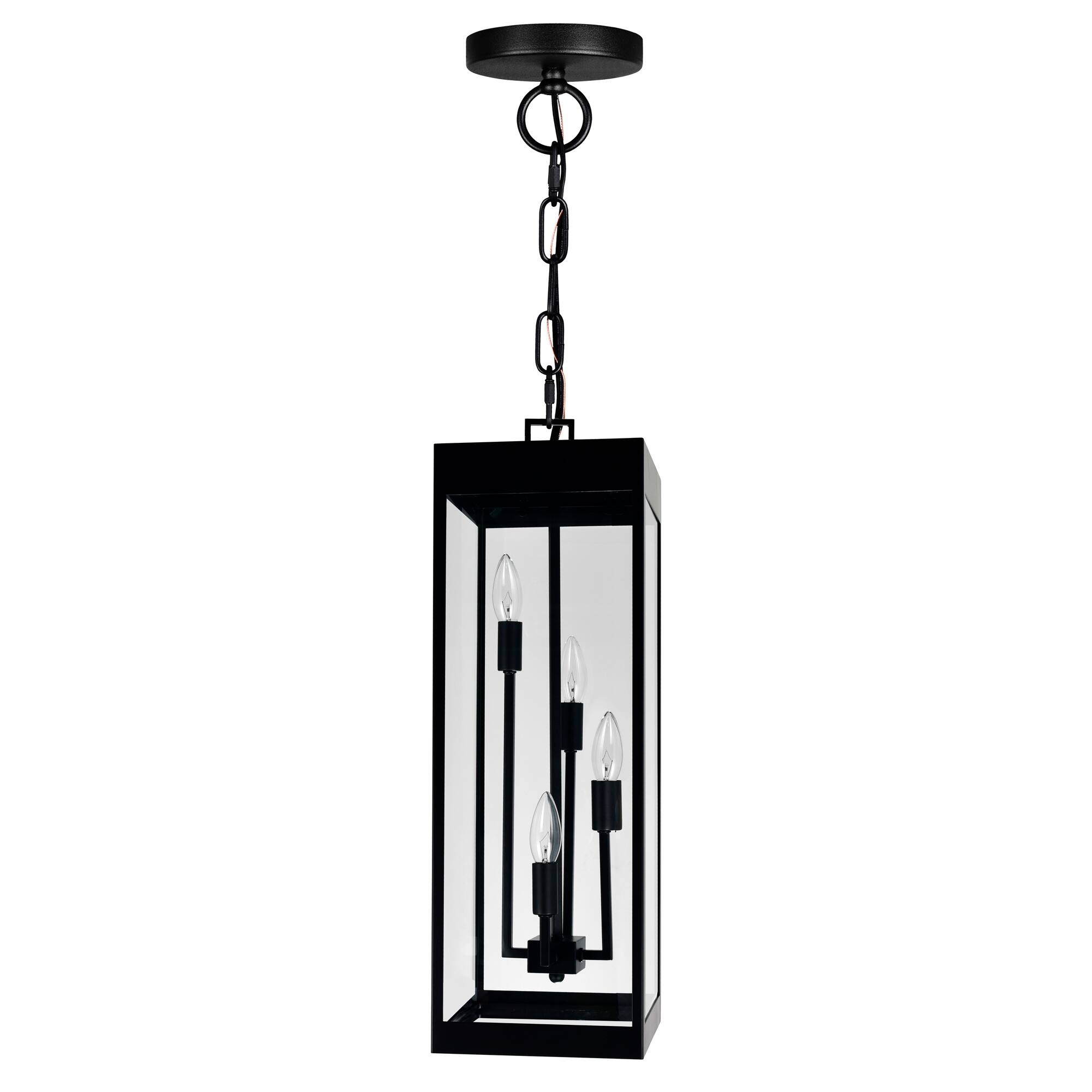 Alt View 2. CWI Lighting - Windsor 4 Light Black Outdoor Ceiling Light - Black.