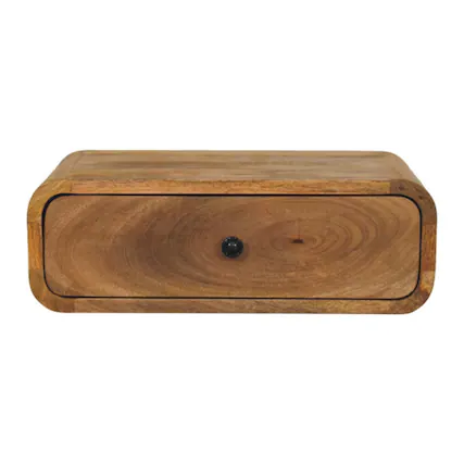 Front. Artisan Furniture - Artisan Furniture Solid Wood Avora Wall-Mounted Oak-ish 1 Drawer Nightstand - Oak.