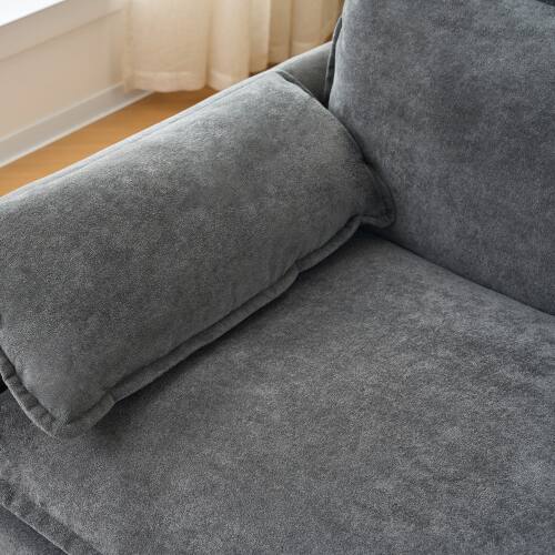 Alt View 2. Anysun - Luxury 2-Piece Chenille Cloud Loveseat Set with 3 Pillows - Deep-Seat Couch & Armchair for Living Room, Bedroom, Office - Gray.
