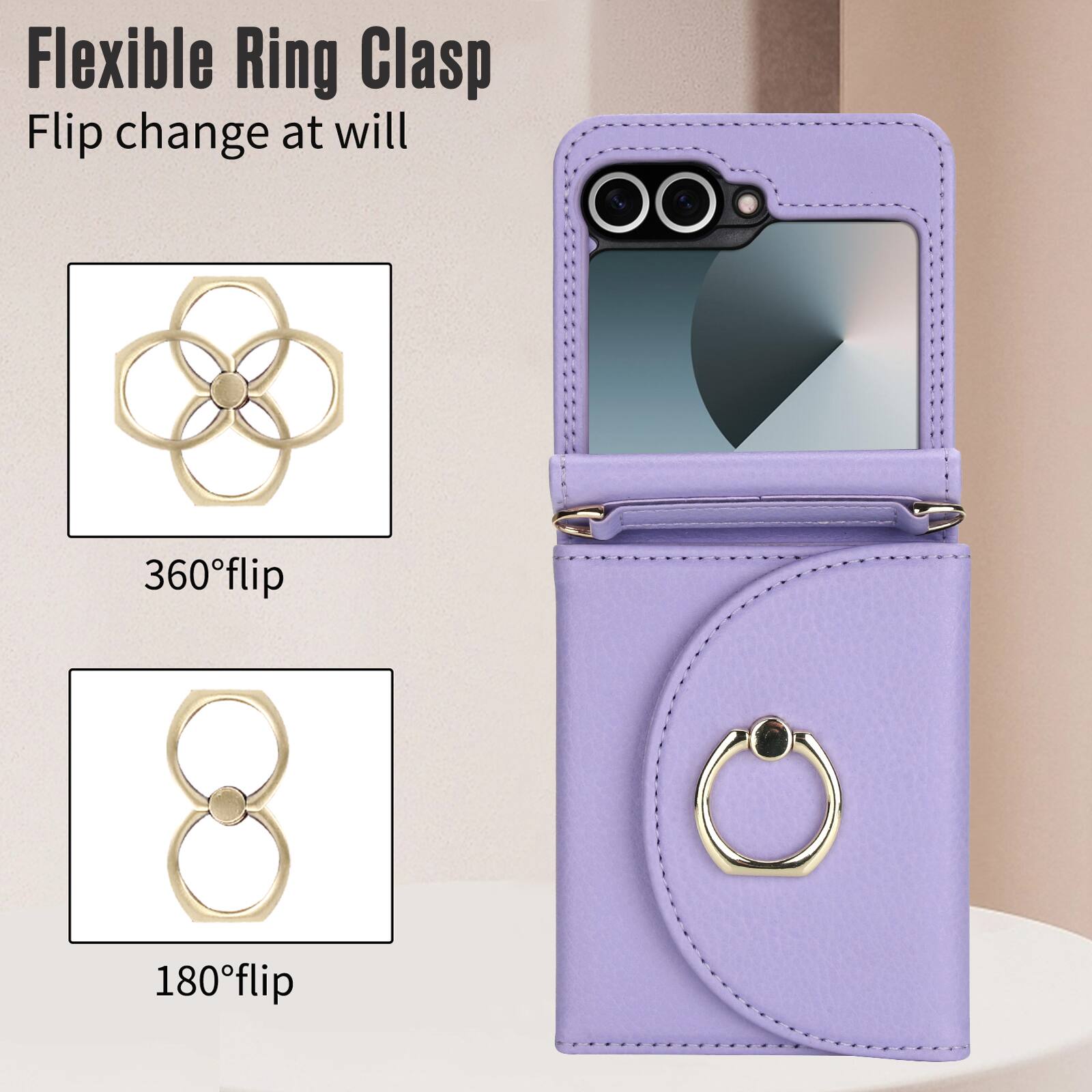 Flexible Ring Clasp  
Flip change at will  
360° flip  
180° flip