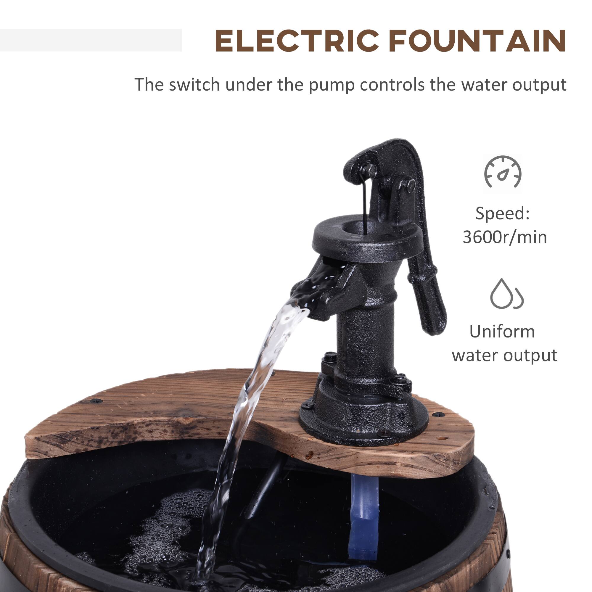 ELECTRIC FOUNTAIN
The switch under the pump controls the water output
Speed: 3600r/min
Uniform water output