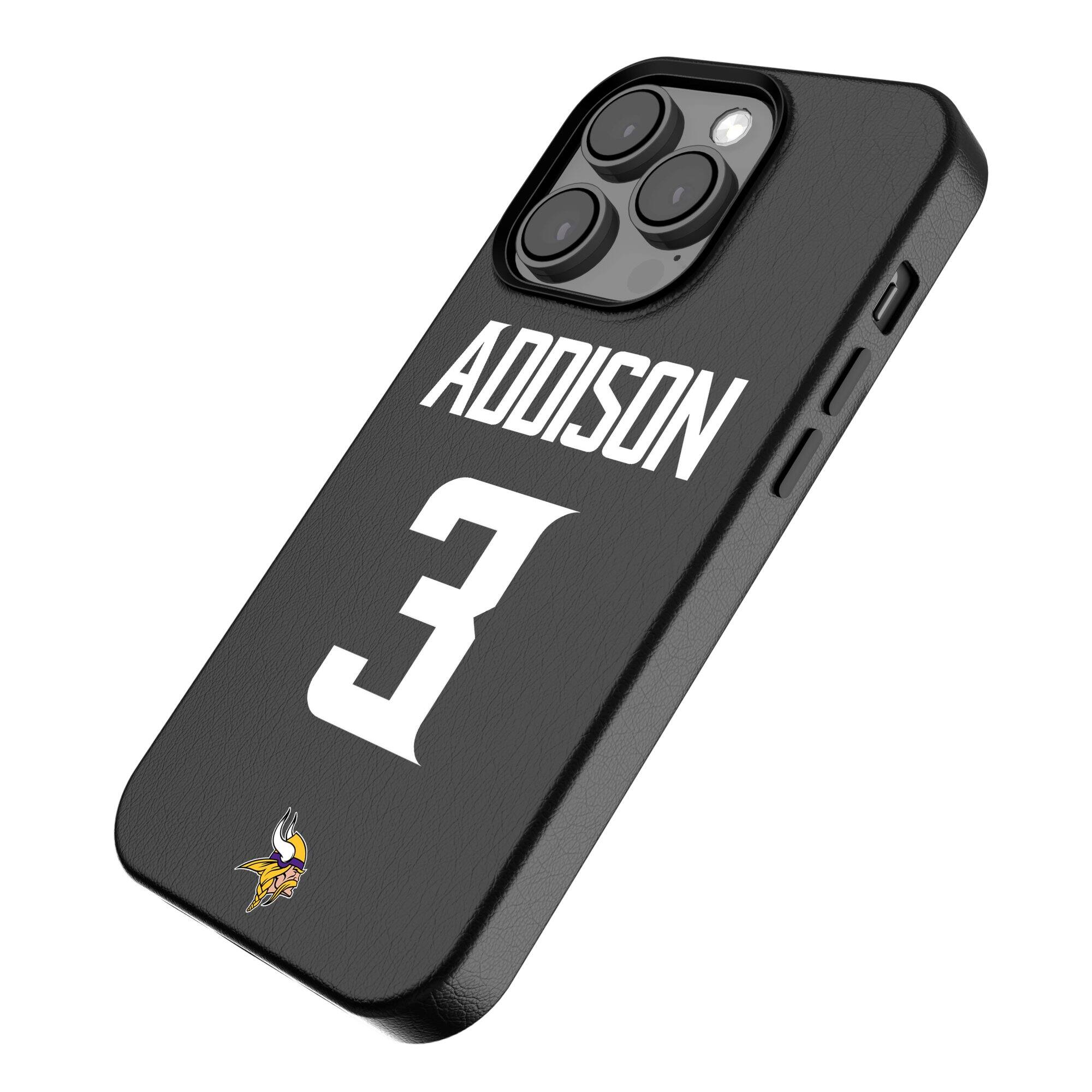 Alt View 1. Keyscaper - Jordan Addison-Black Minnesota Vikings iPhone Magnetic Bump Case - 13 - Black.