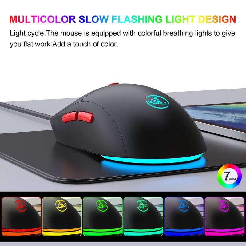 MULTICOLOR SLOW FLASHING LIGHT DESIGN

Light cycle, The mouse is equipped with colorful breathing lights to give you flat work Add a touch of color.

7 Color