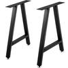 Front. VEVOR - Metal Table Legs 28 x 17.7 inch A-Shaped Desk Legs Set of 2 Heavy Duty Bench Legs with Polyurethane Coating - Black.