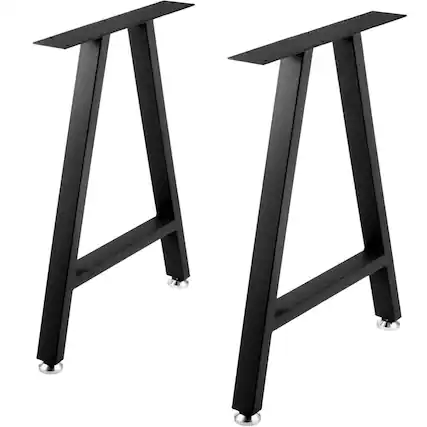 Front. VEVOR - Metal Table Legs 28 x 17.7 inch A-Shaped Desk Legs Set of 2 Heavy Duty Bench Legs with Polyurethane Coating - Black.