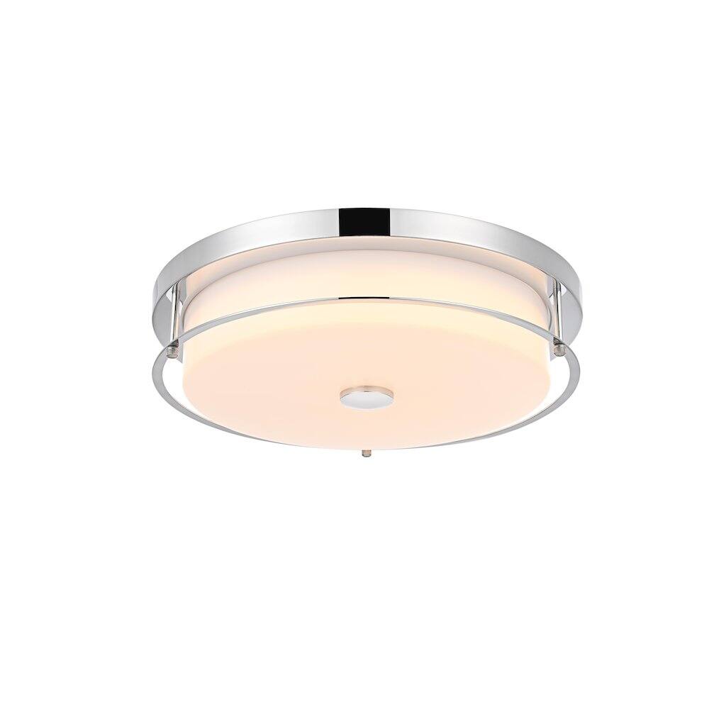 Back. Living District - Kolson 16 Inch Led Flush Mount Ceiling Light In Chrome - Chrome.