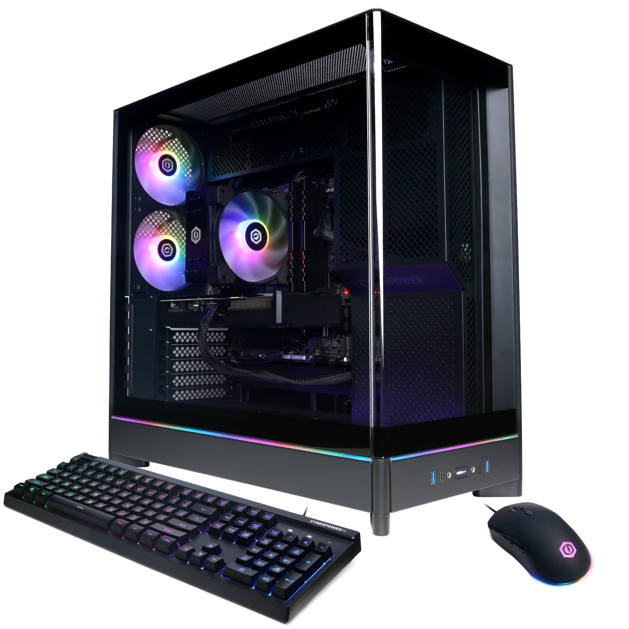 CyberPowerPC - Gaming Desktop - Intel Core i9-14900F - NVIDIA GeForce RTX 5070 12GB - 32GB DDR5 - 1TB PCIe 4.0 SSD - Black - Front_Zoom