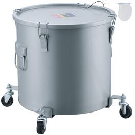 VEVOR - Fryer Grease Bucket, 16 Gal Oil Disposal Caddy with Caster Base, Carbon Steel Rust-Proof Coating - Gray