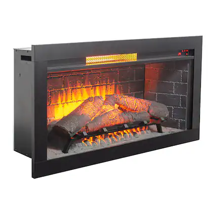 Front. Mondawe - 36" Infrared Electric Fireplace Insert w/ Removable Trim, Touch Panel, CSA/UL Certified, 5018 BTU - Black.