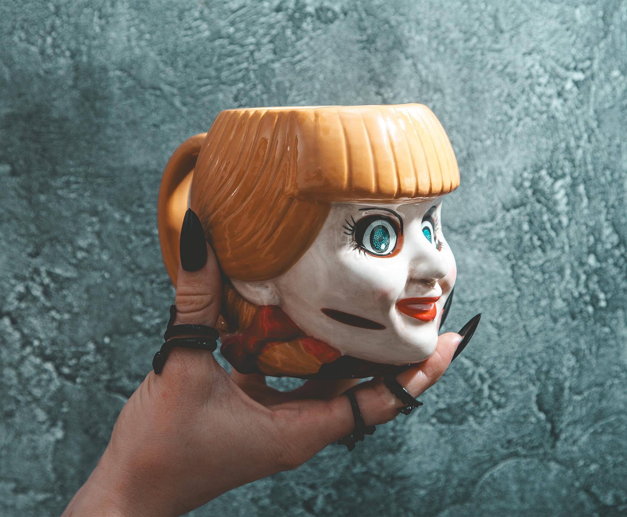 Alt View 5. Silver Buffalo - The Conjuring Annabelle Head Sculpted Ceramic Mug | Holds 20 Ounces - Brown.