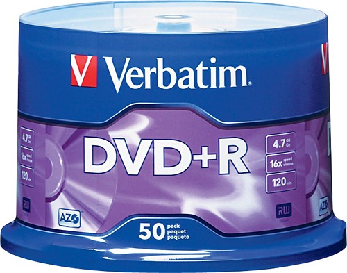  Verbatim - DVD+R 4.7GB 16X AZO 50pk Spindle
