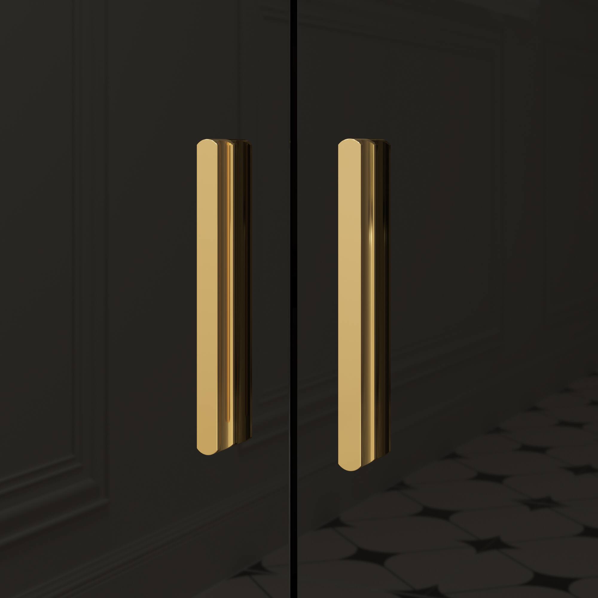 Alt View 4. Famapy - Bathroom Vanity with Ceramic Basin – High Gloss Storage Cabinet with Drawer, Modern Luxury Sink Unit - White & Black.