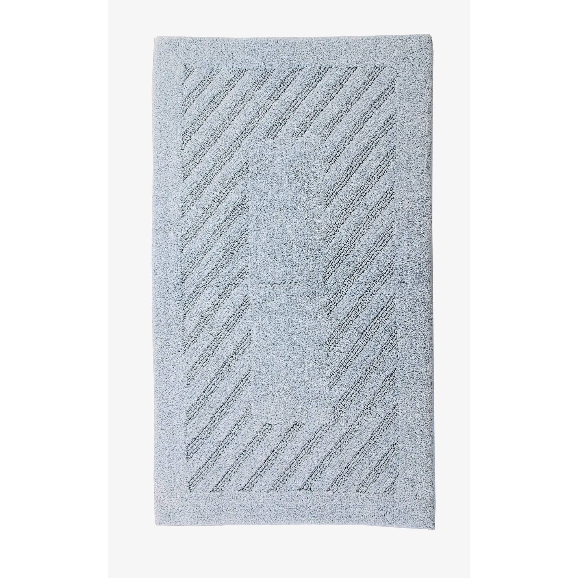 Angle. Knightsbridge - Knightsbridge Light Blue Diagonal Racetrack 100% Cotton Reversible Bath Rug - Light Blue.