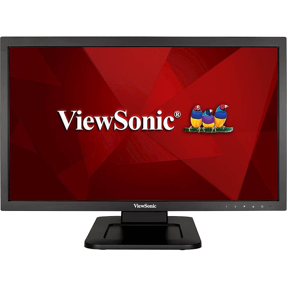 Front. ViewSonic - 21.5" LED FHD Touch-Screen Monitor (DVI, VGA) - Black.